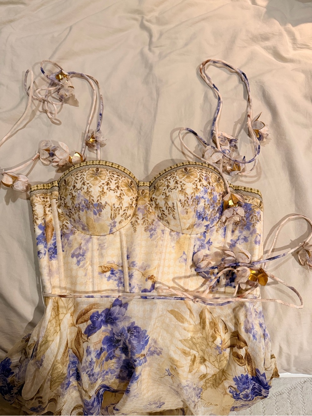 Zimmermann Dawning Picnic Lilac Floral Midi Dress - Picture 4 of 7